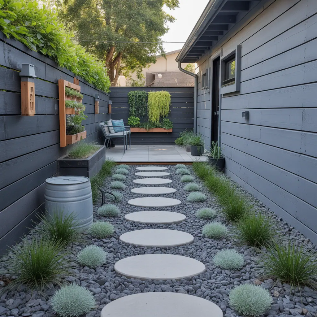 ideas for low maintenance side yard