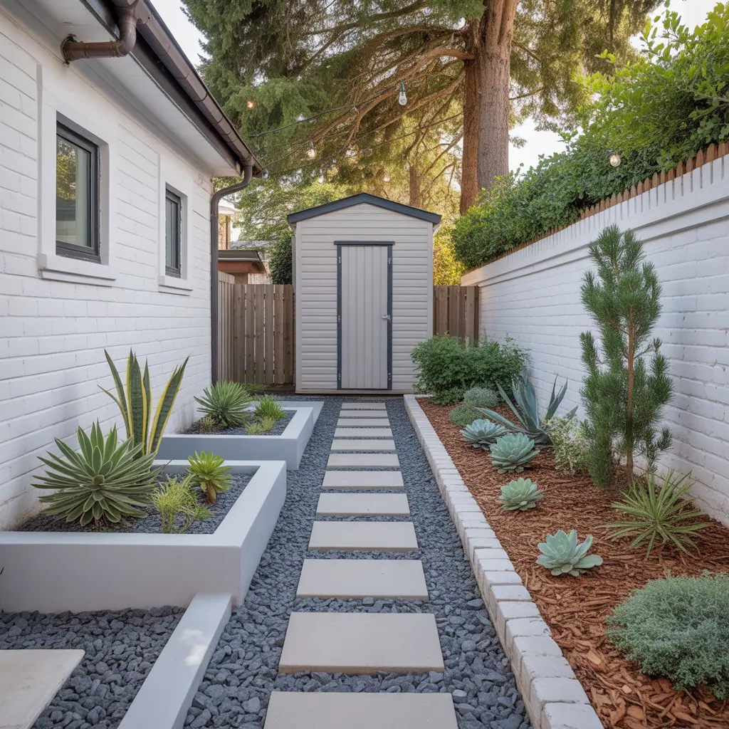 ideas for low maintenance side yard