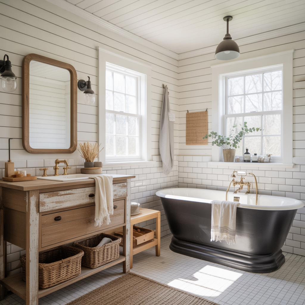 ideas for modern farmhouse bathroom