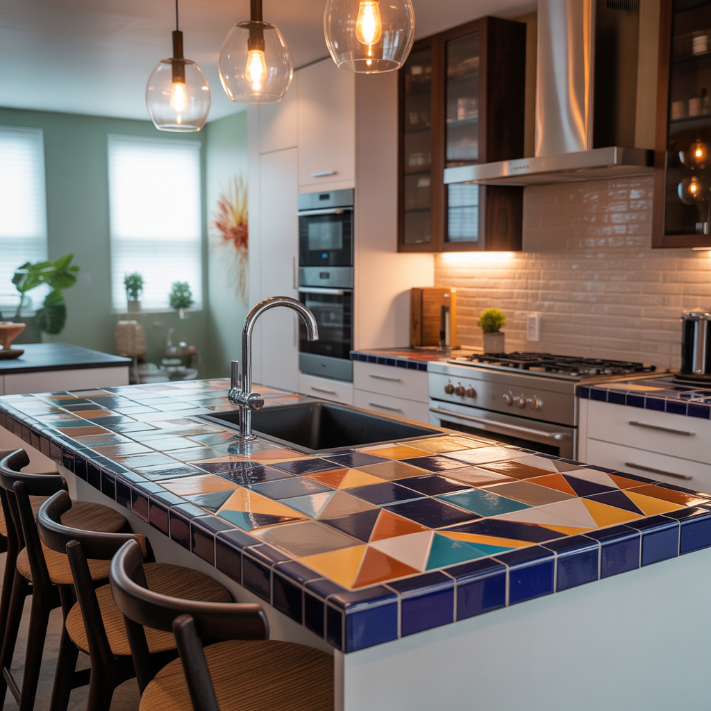 ideas for modern tile countertops