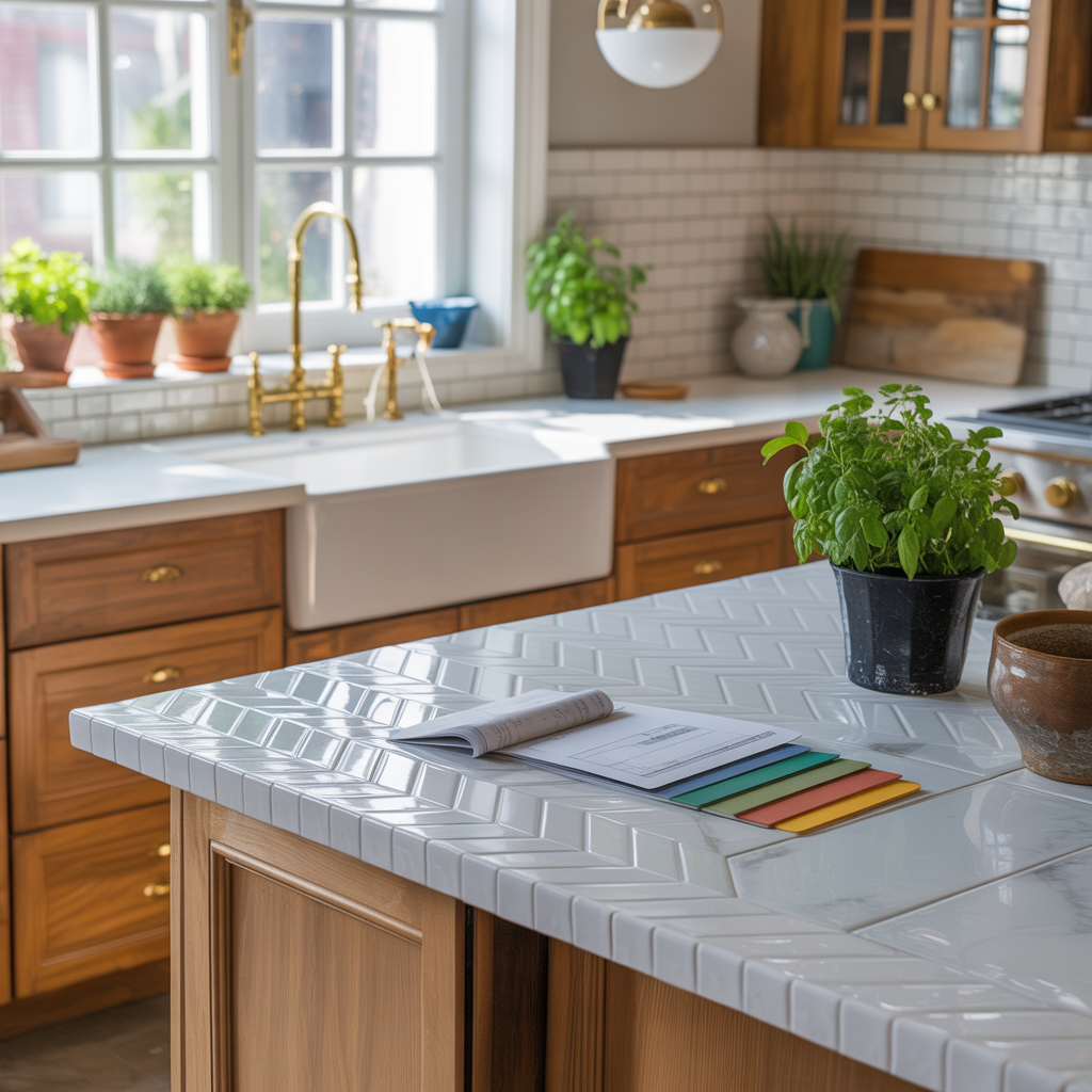 ideas for modern tile countertops