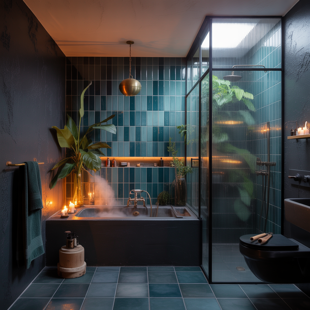 ideas for moody bathroom