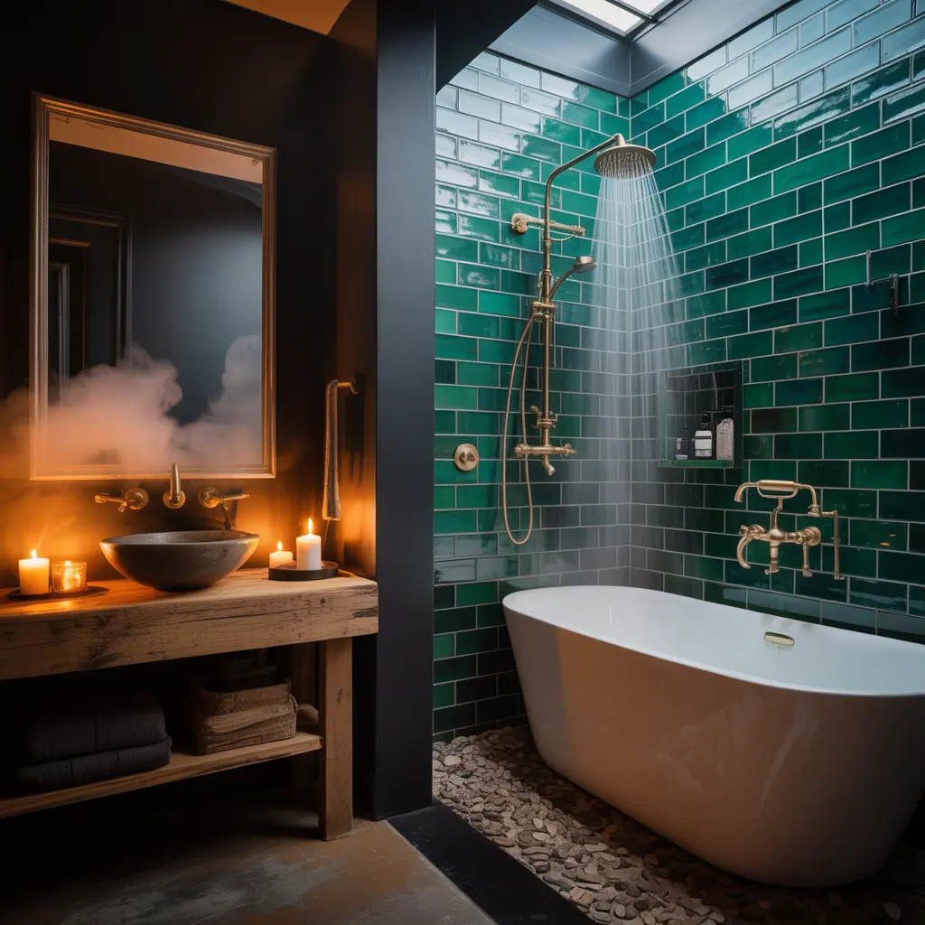 ideas for moody bathroom