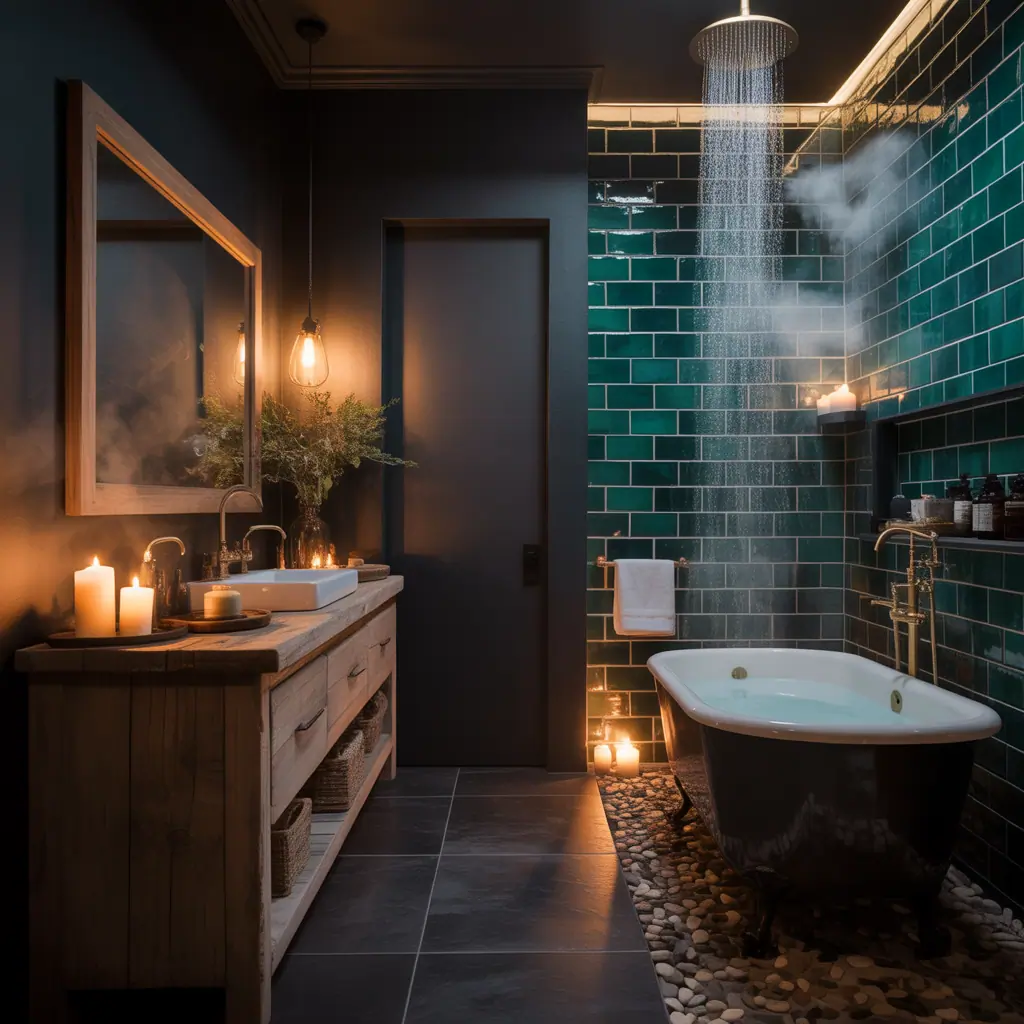 ideas for moody bathroom