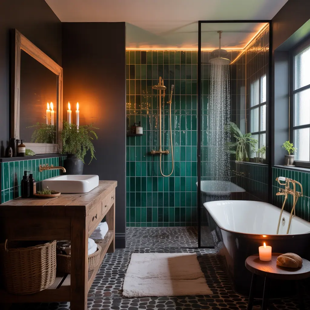 ideas for moody bathroom