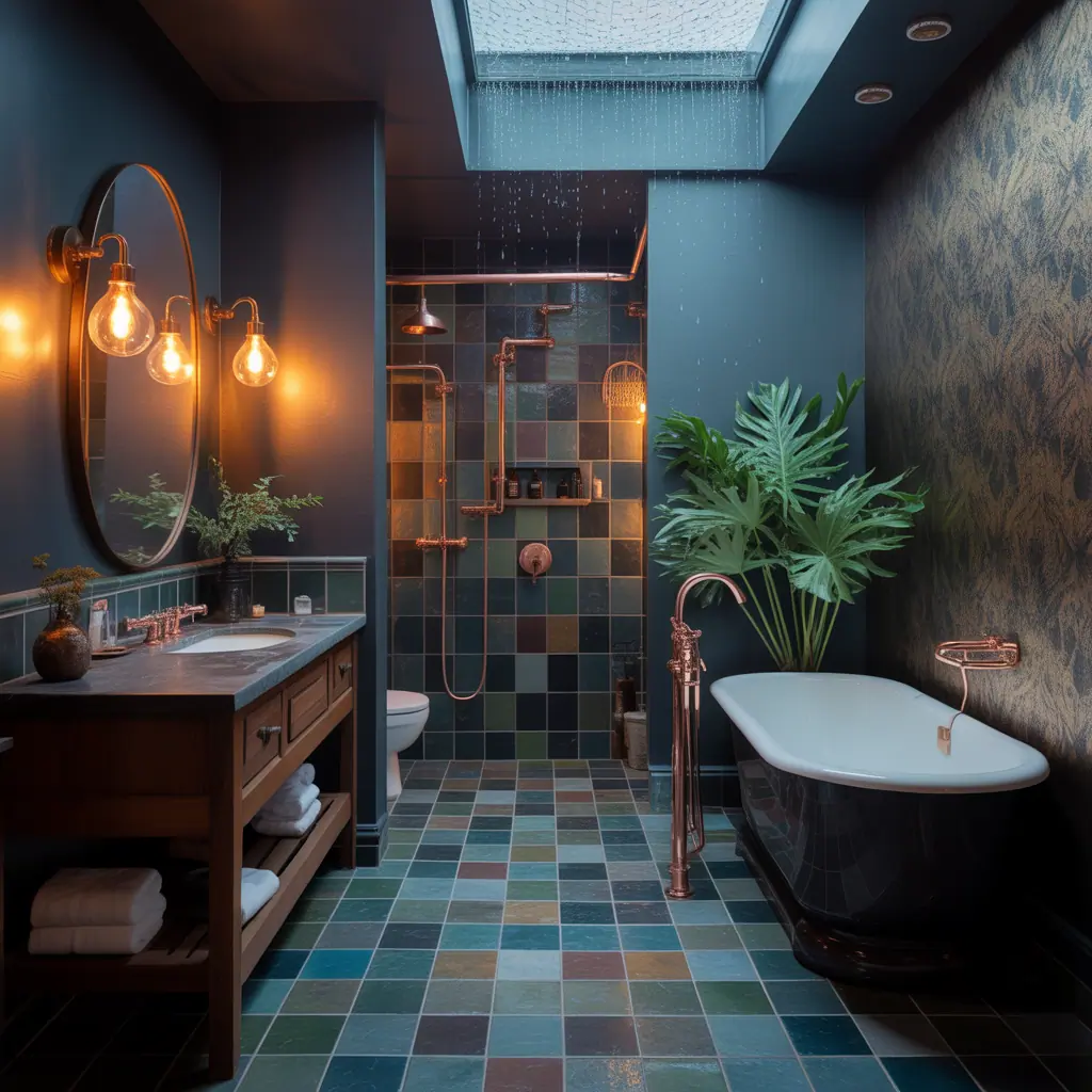 ideas for moody bathroom