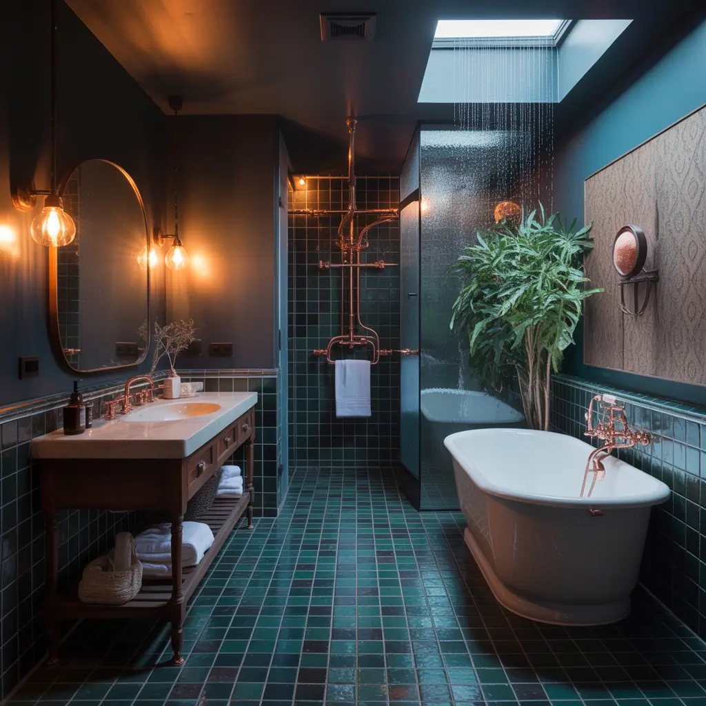 ideas for moody bathroom