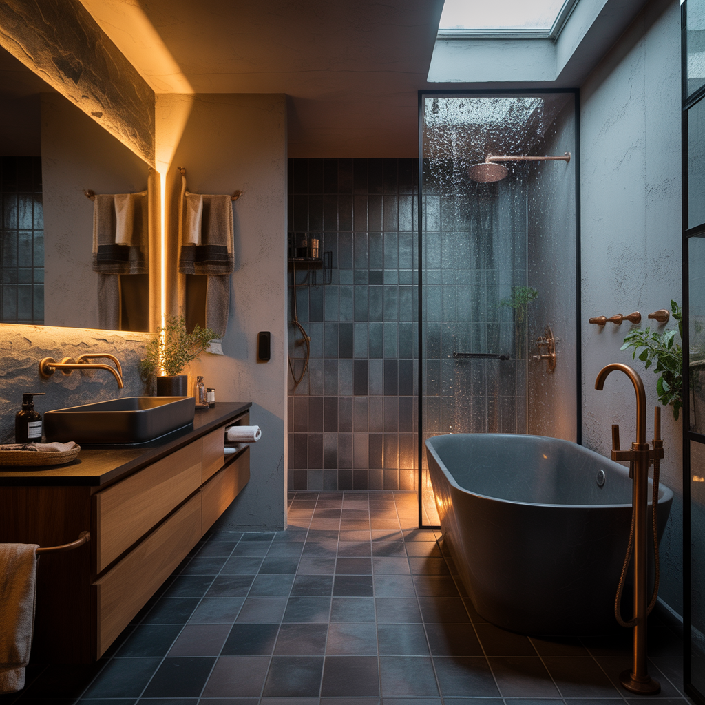 ideas for moody bathroom