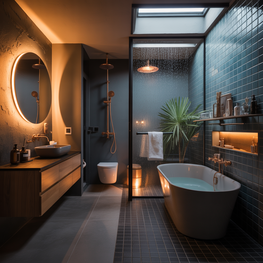 ideas for moody bathroom