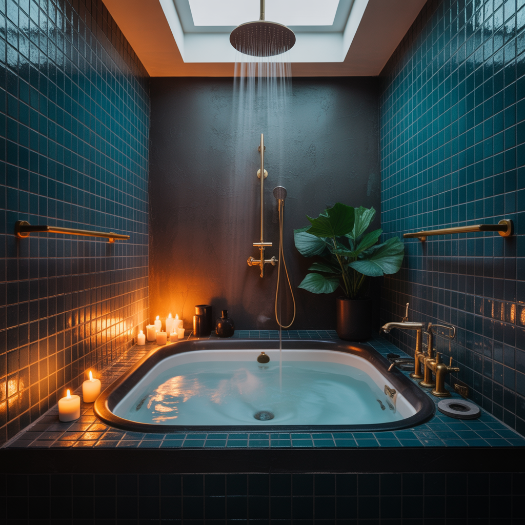 ideas for moody bathroom