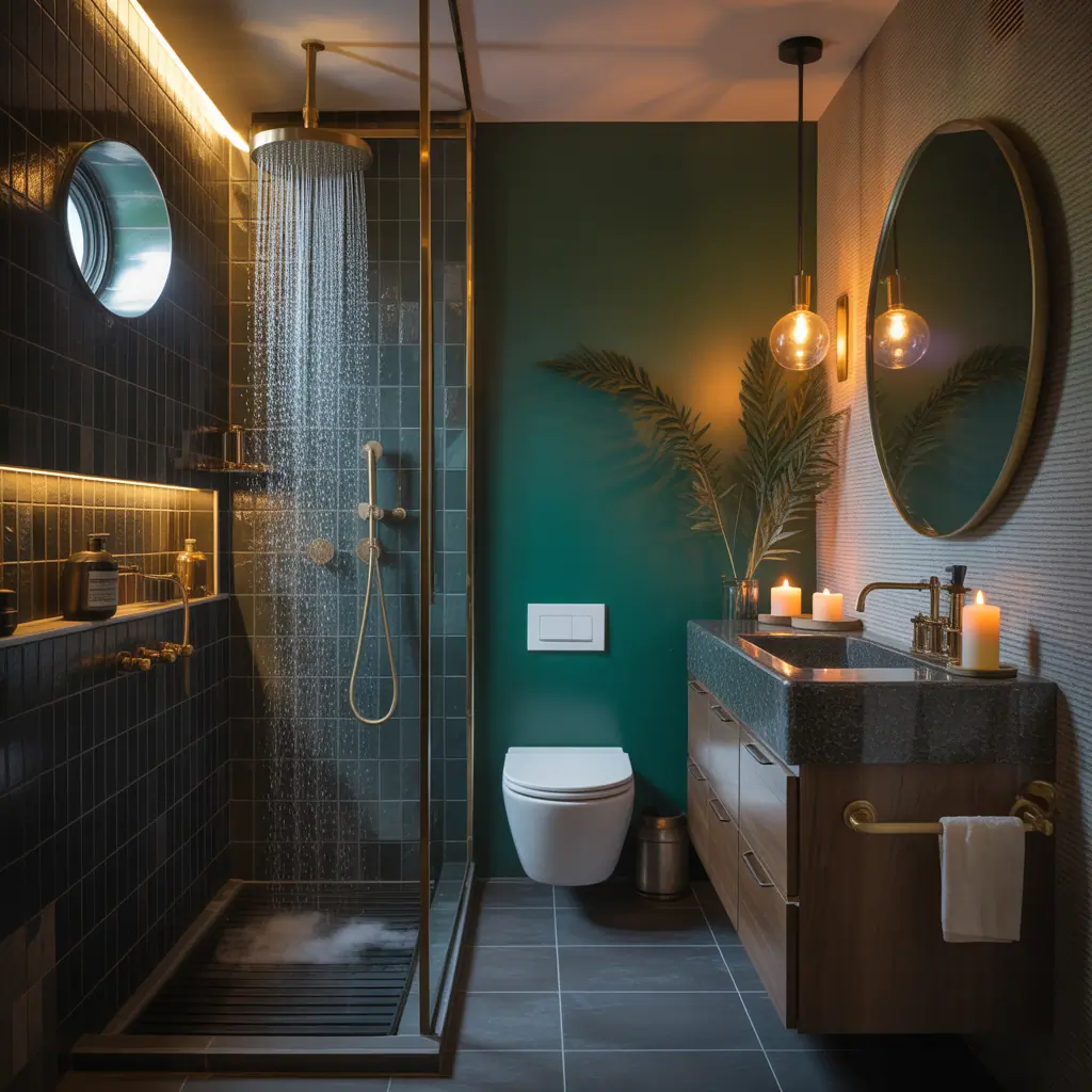 ideas for moody bathroom