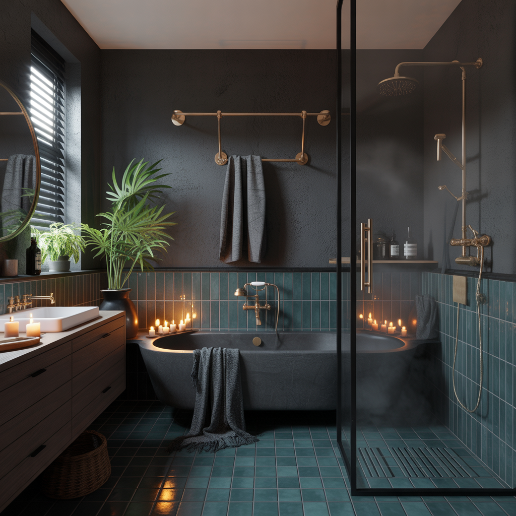 ideas for moody bathroom