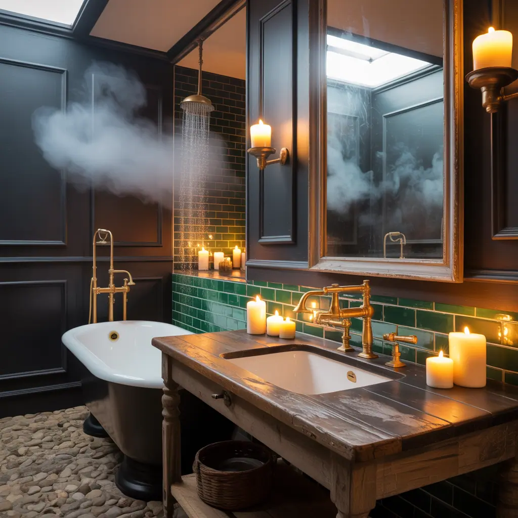 ideas for moody bathroom