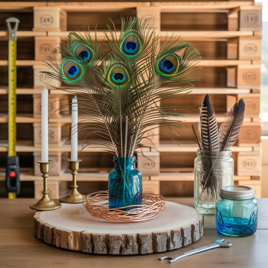 ideas for peacock feather centerpieces