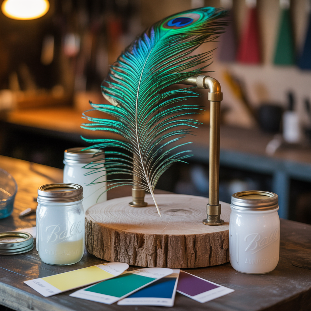 ideas for peacock feather centerpieces