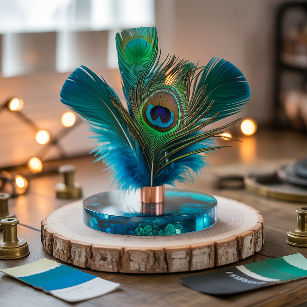 ideas for peacock feather centerpieces