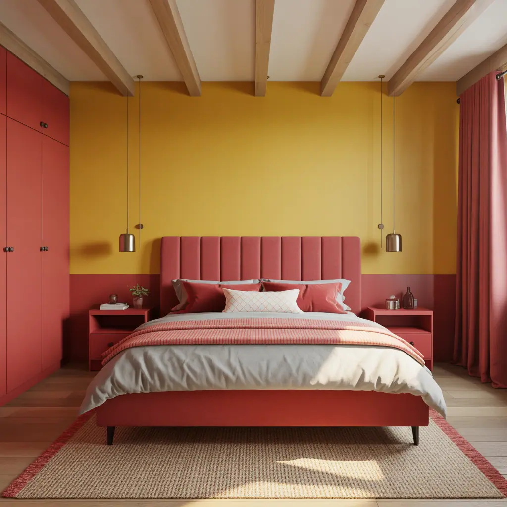 ideas for red and yellow bedroom