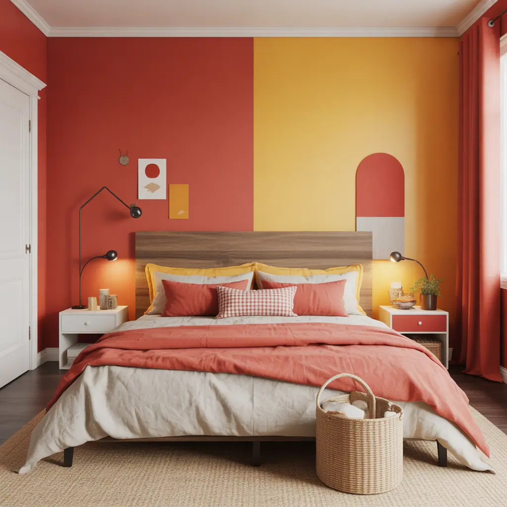 ideas for red and yellow bedroom