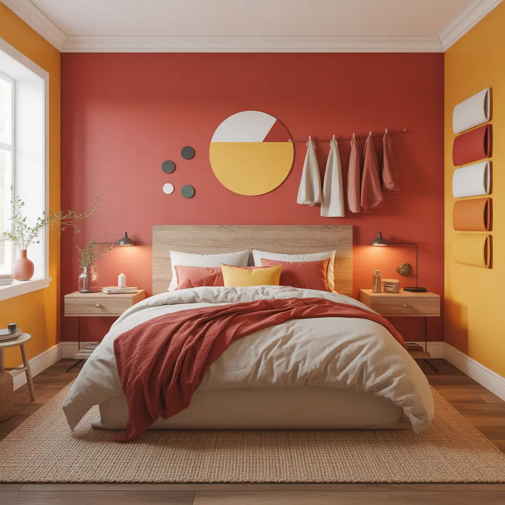 ideas for red and yellow bedroom