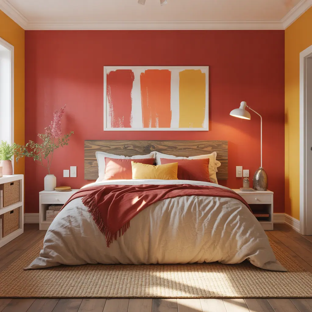 ideas for red and yellow bedroom