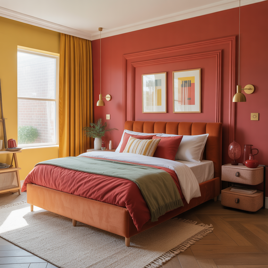 ideas for red and yellow bedroom