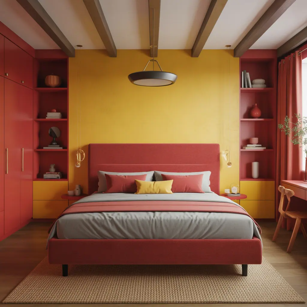 ideas for red and yellow bedroom