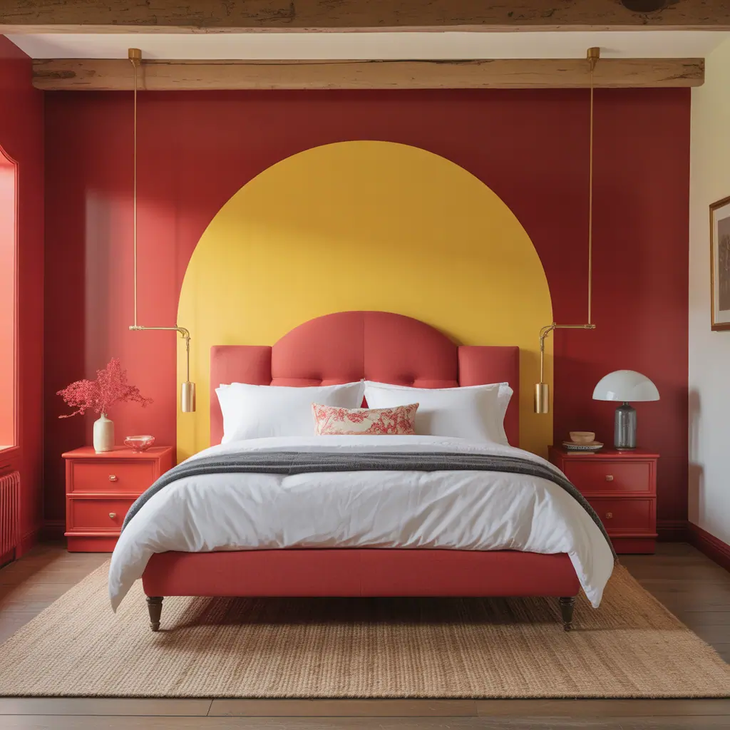 ideas for red and yellow bedroom