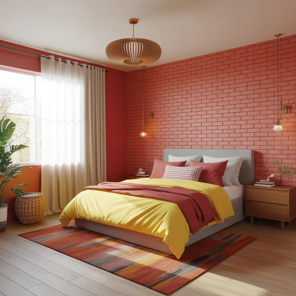ideas for red and yellow bedroom