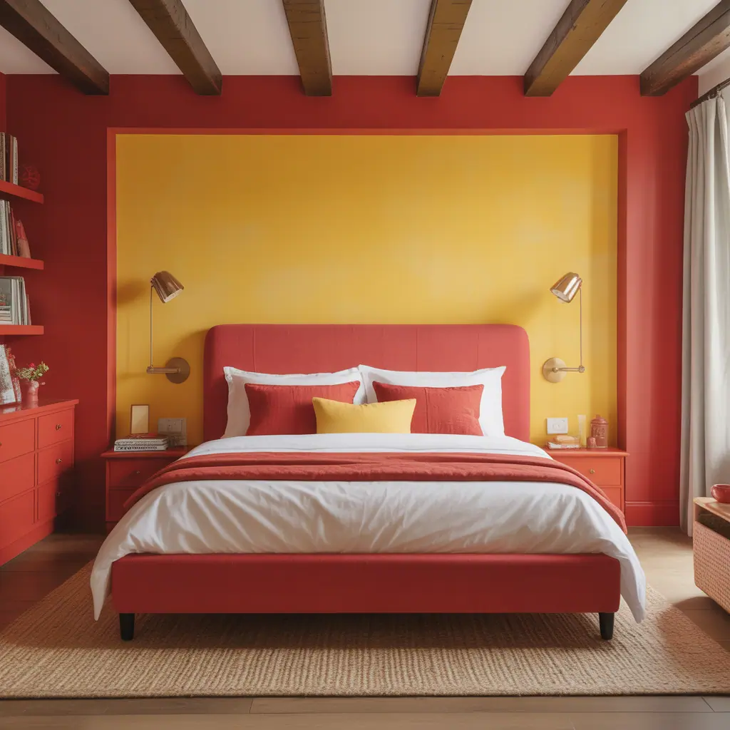 ideas for red and yellow bedroom