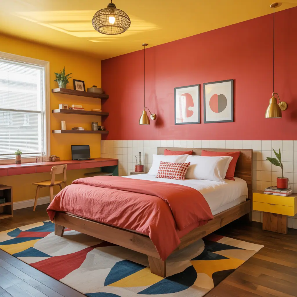 ideas for red and yellow bedroom