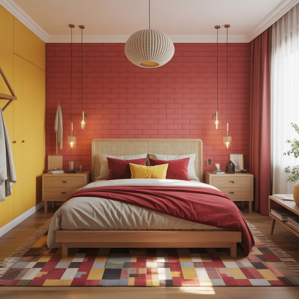ideas for red and yellow bedroom