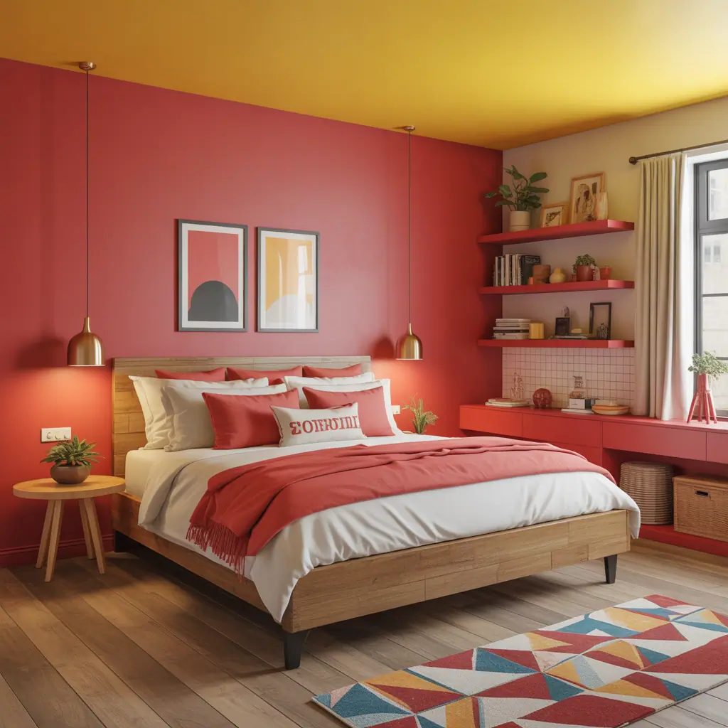 ideas for red and yellow bedroom