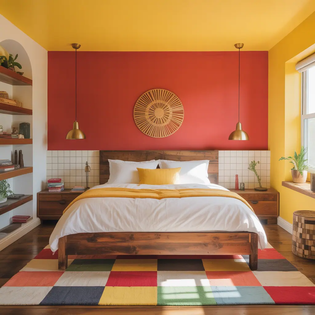 ideas for red and yellow bedroom
