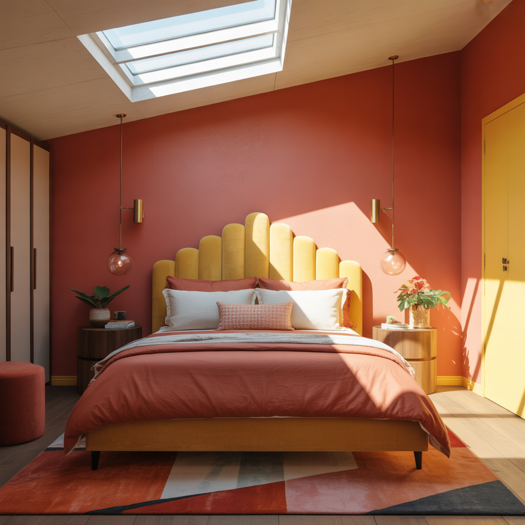 ideas for red and yellow bedroom
