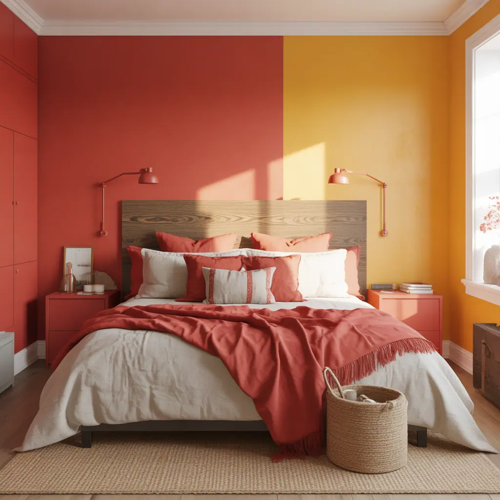 ideas for red and yellow bedroom