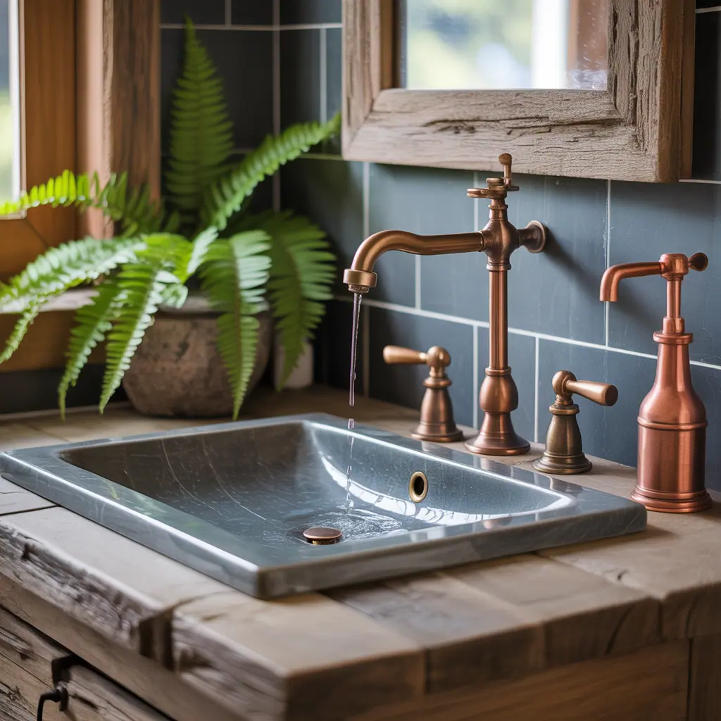 ideas for rustic bathroom faucets