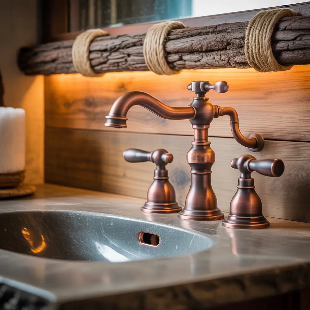 ideas for rustic bathroom faucets