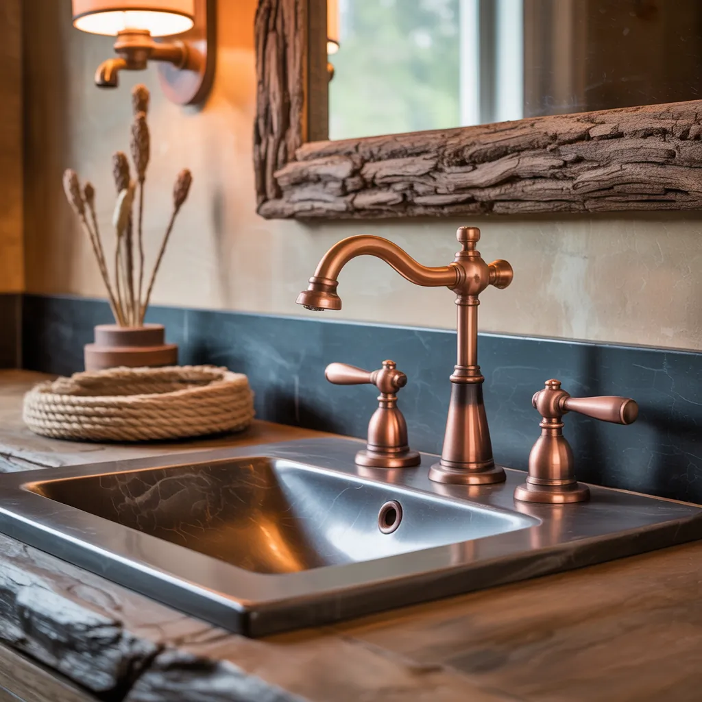 ideas for rustic bathroom faucets