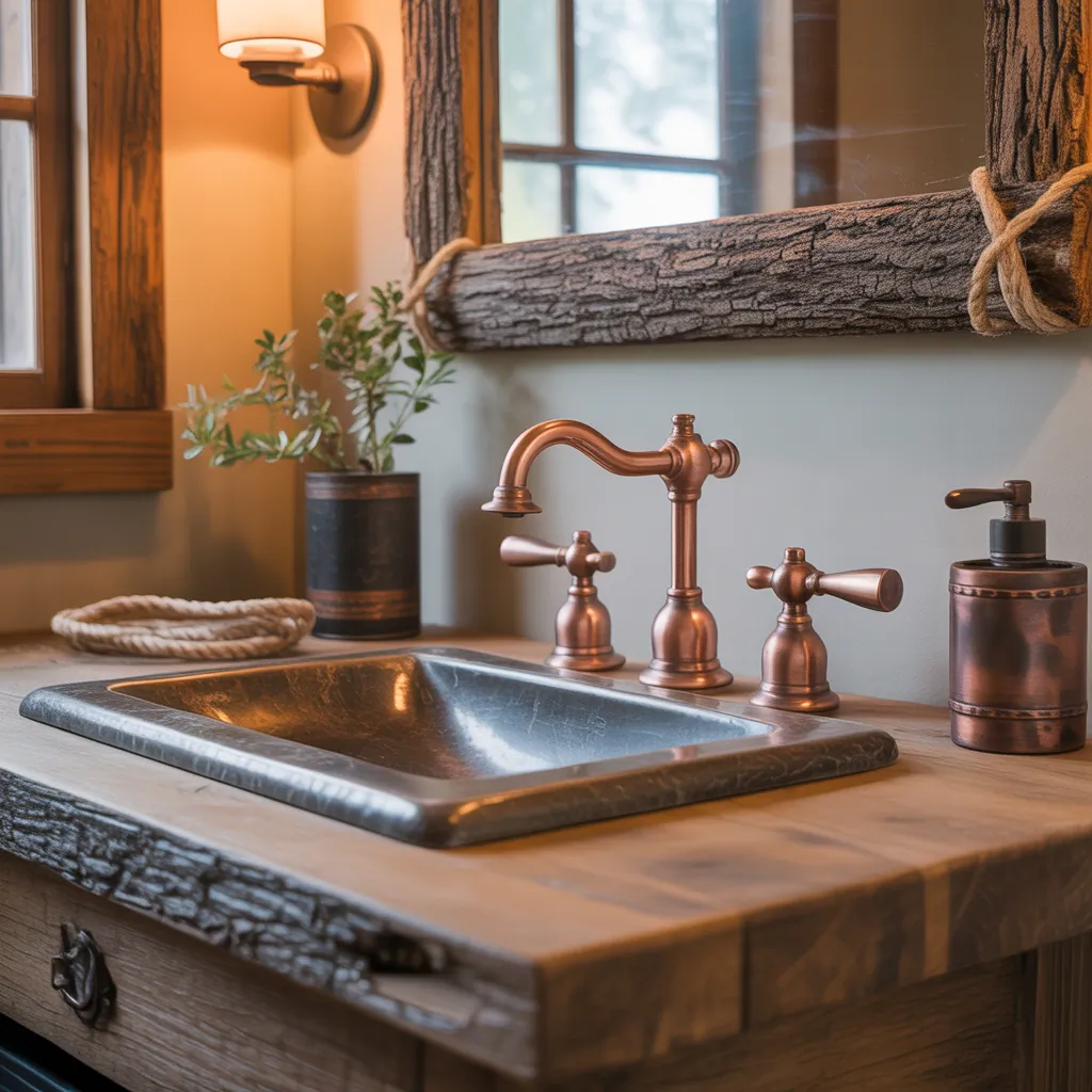ideas for rustic bathroom faucets