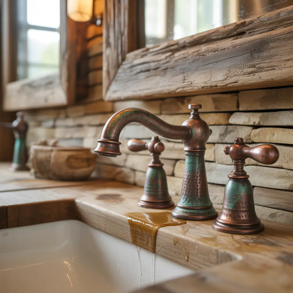 ideas for rustic bathroom faucets