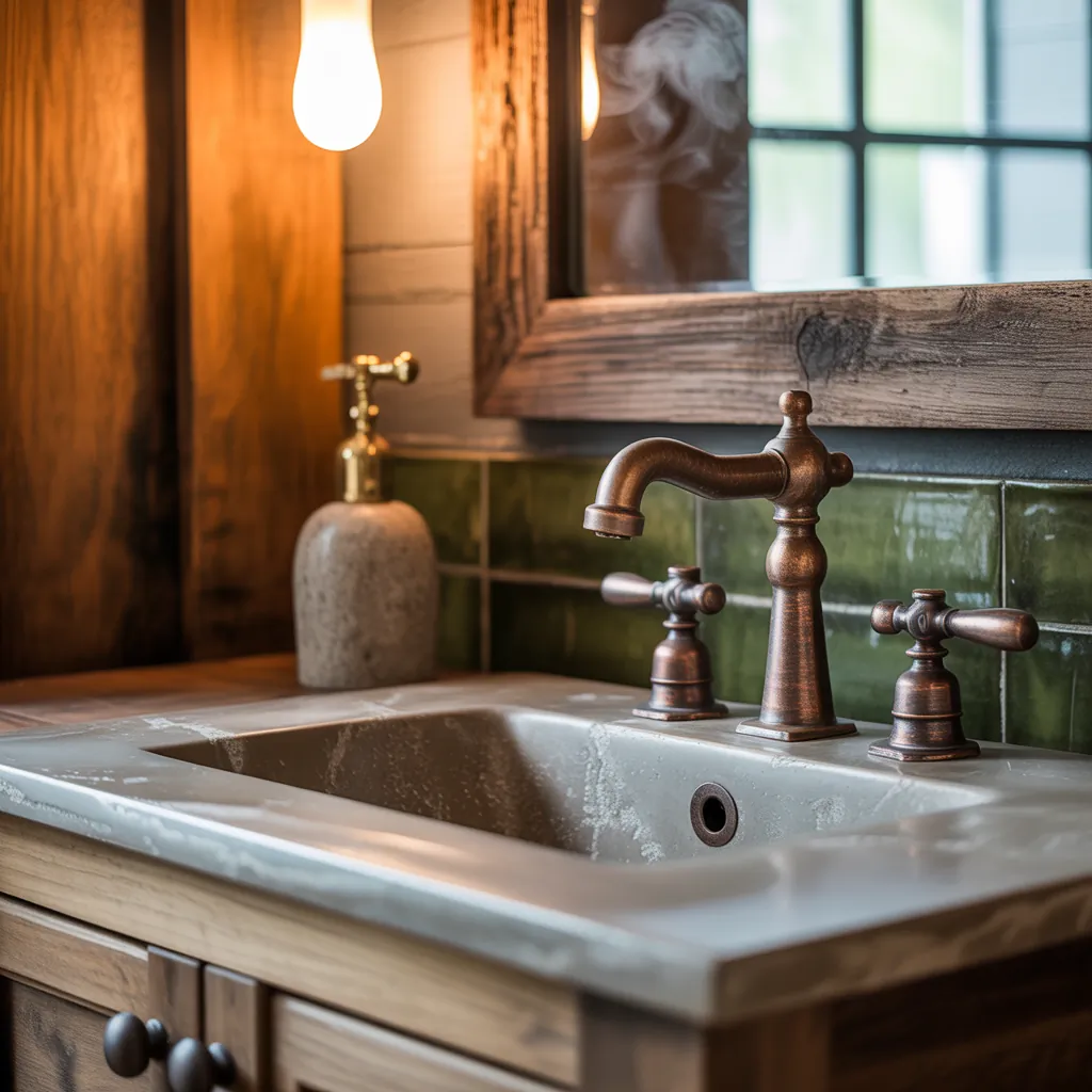 ideas for rustic bathroom faucets
