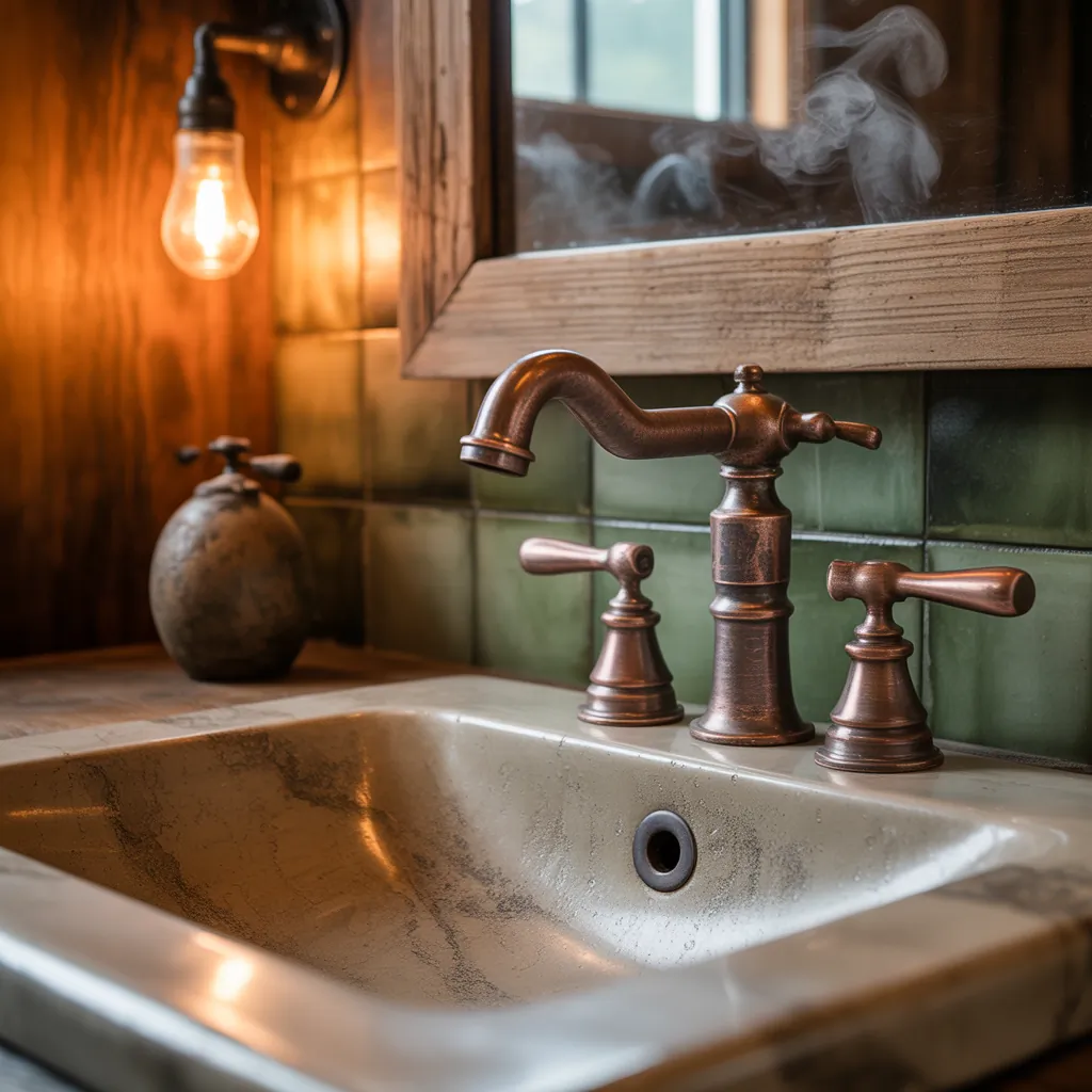 ideas for rustic bathroom faucets