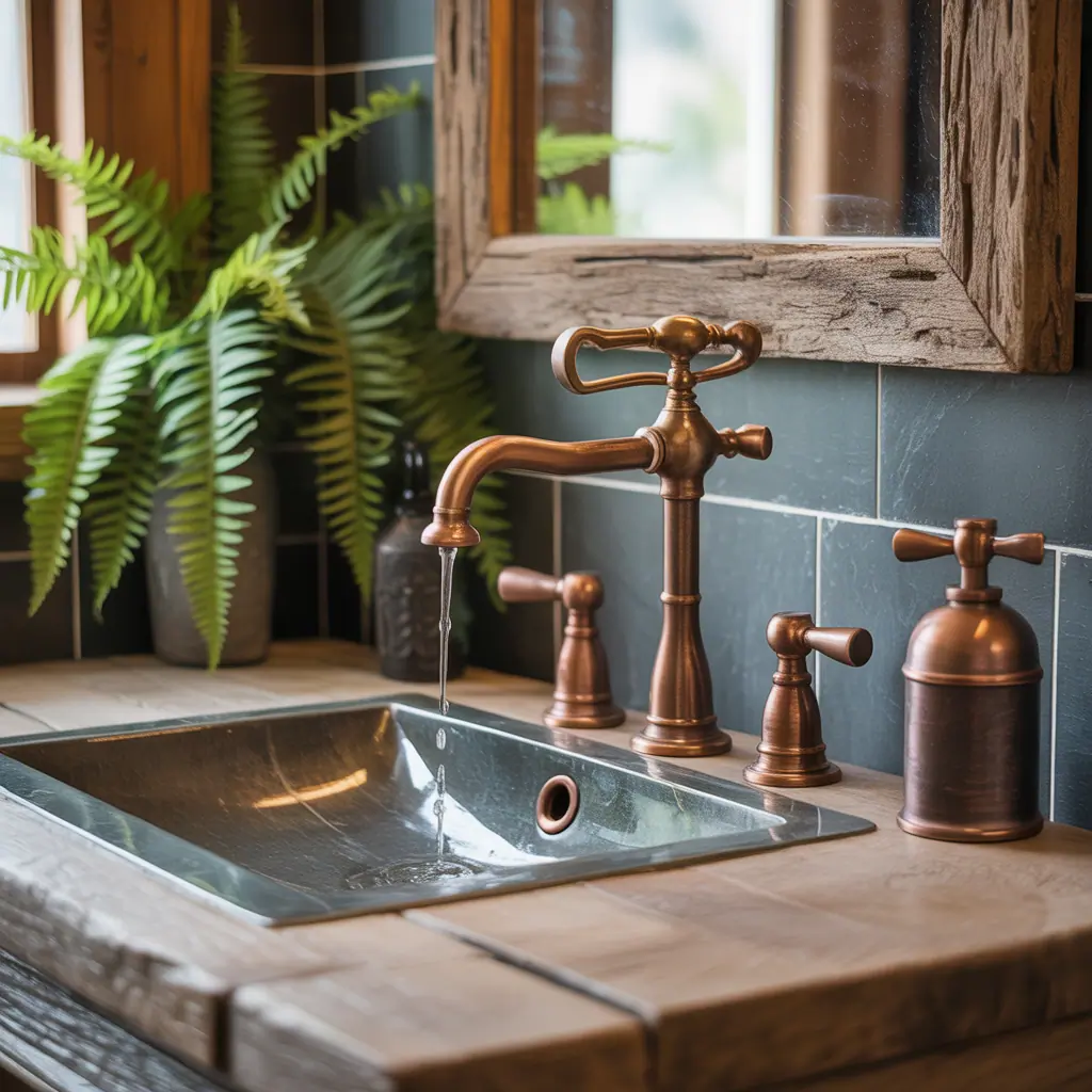 ideas for rustic bathroom faucets