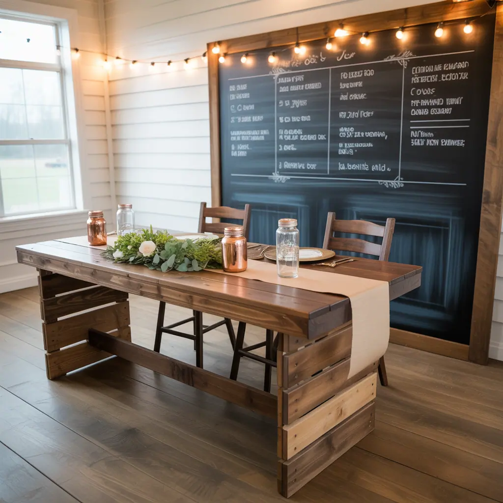 ideas for rustic wedding head table