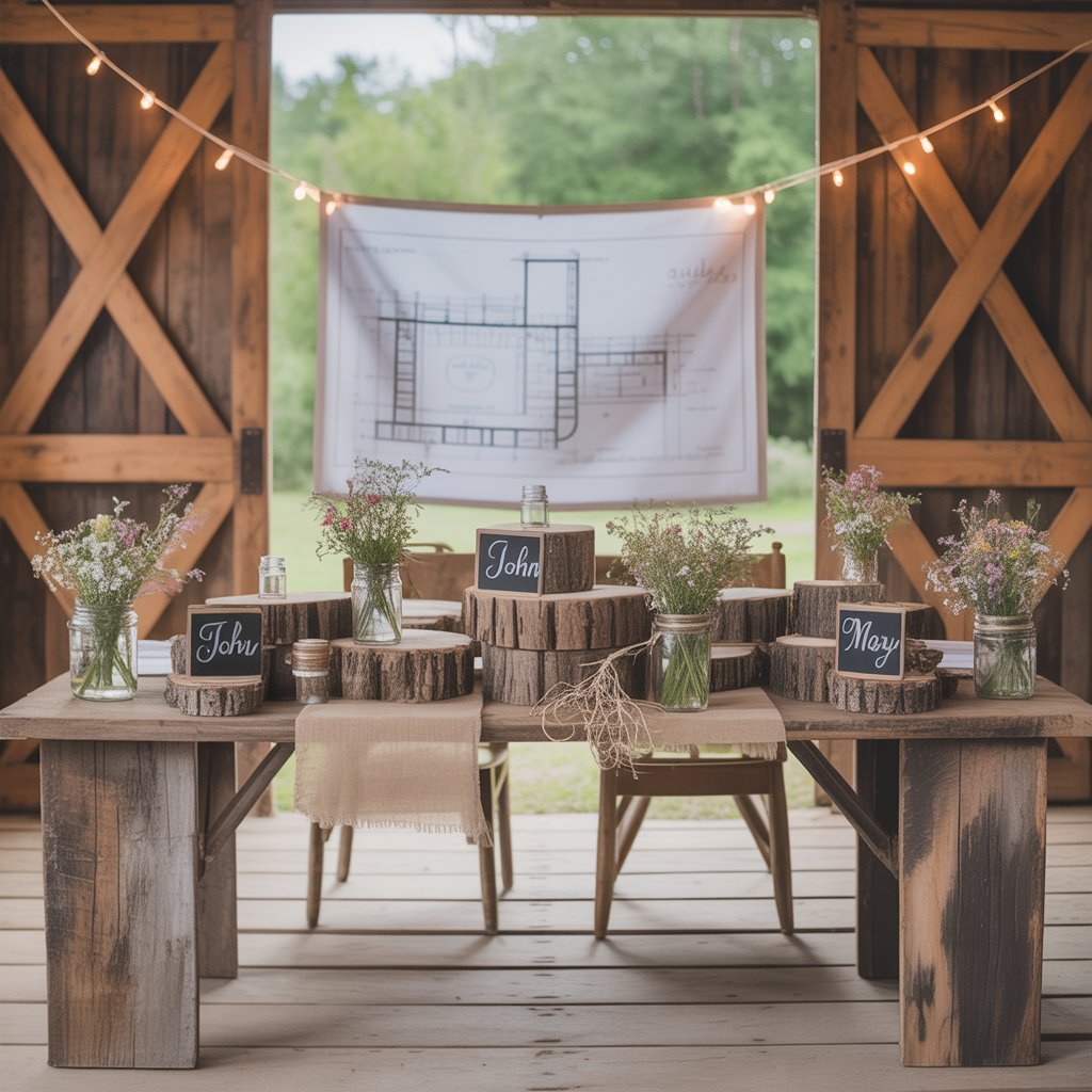 ideas for rustic wedding head table