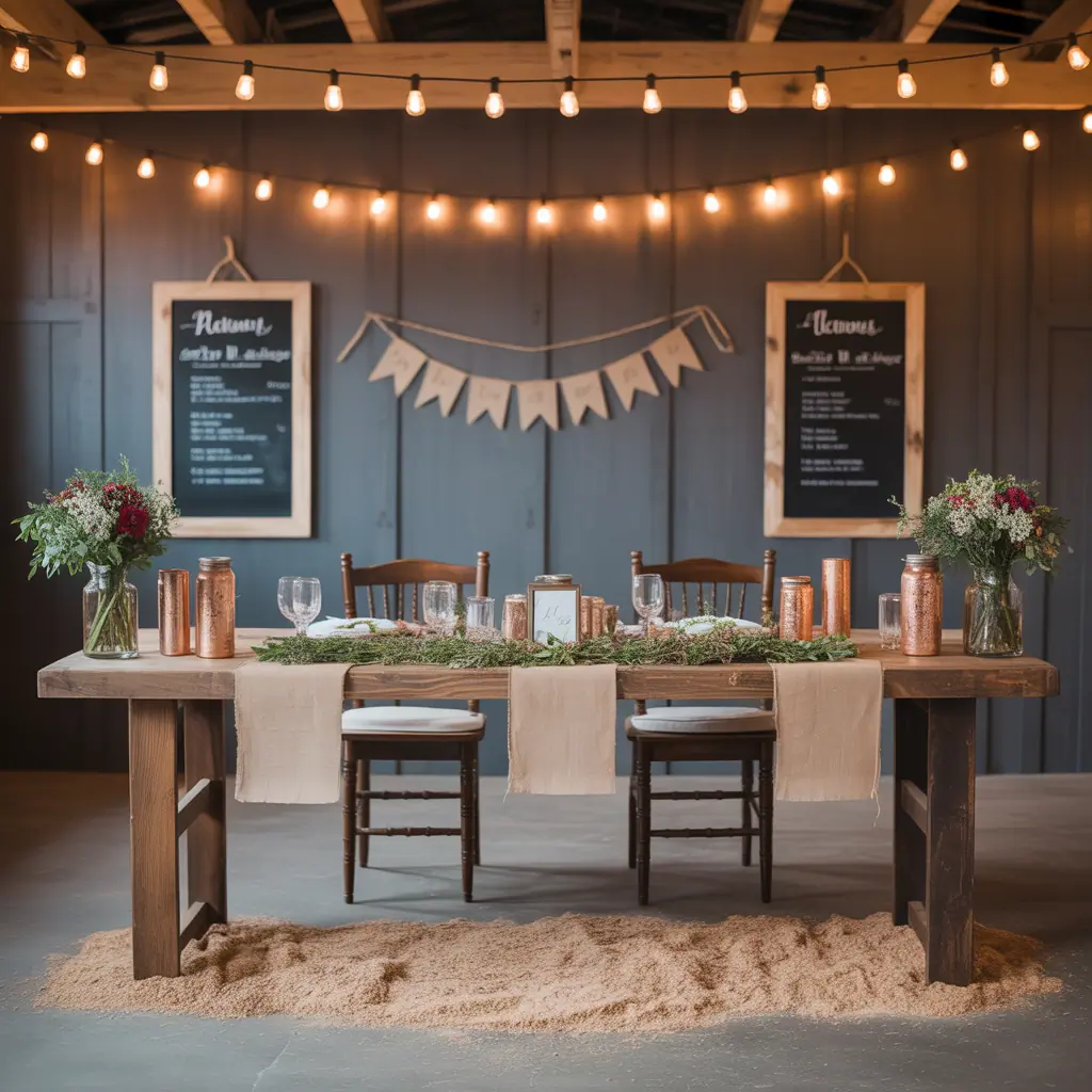 ideas for rustic wedding head table
