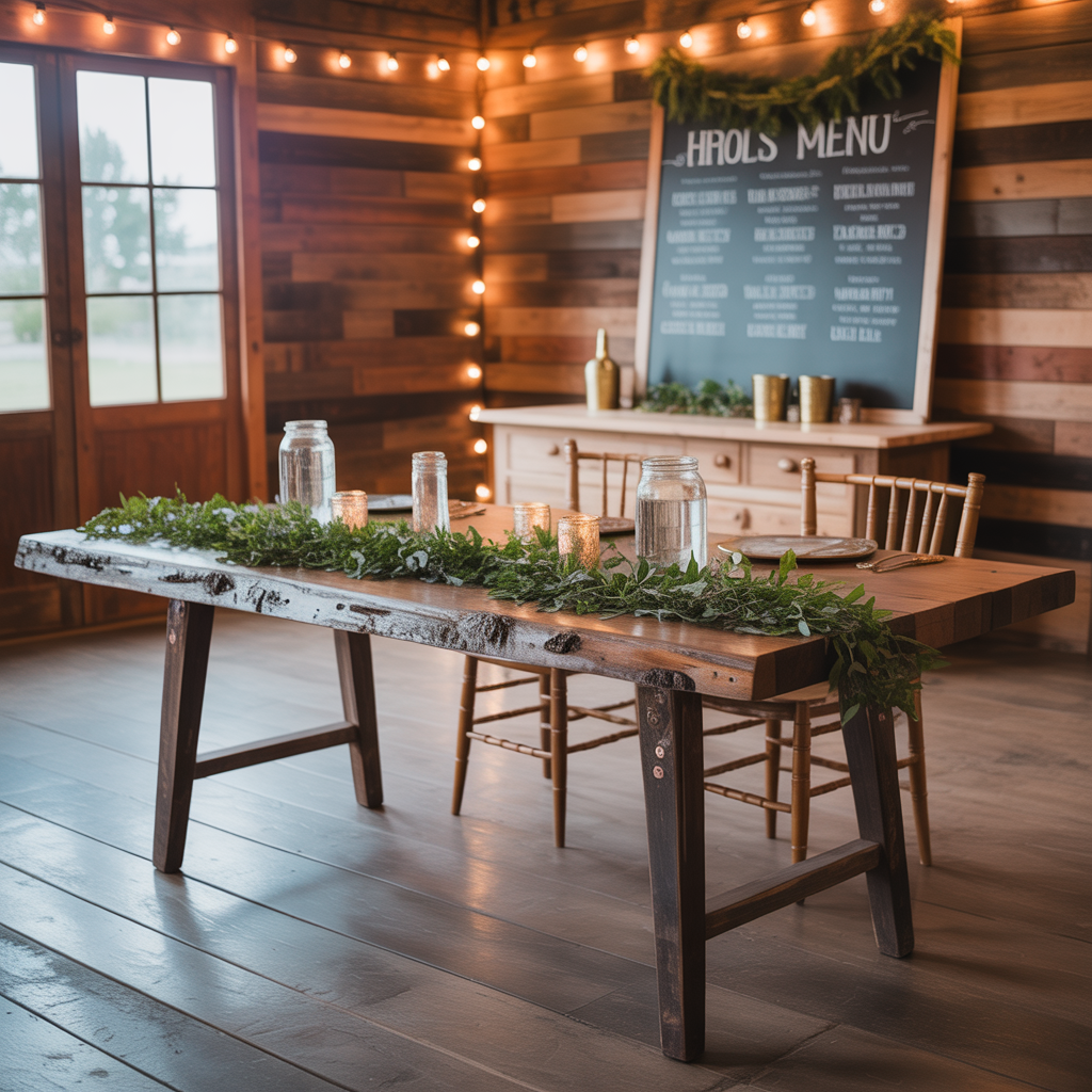 ideas for rustic wedding head table