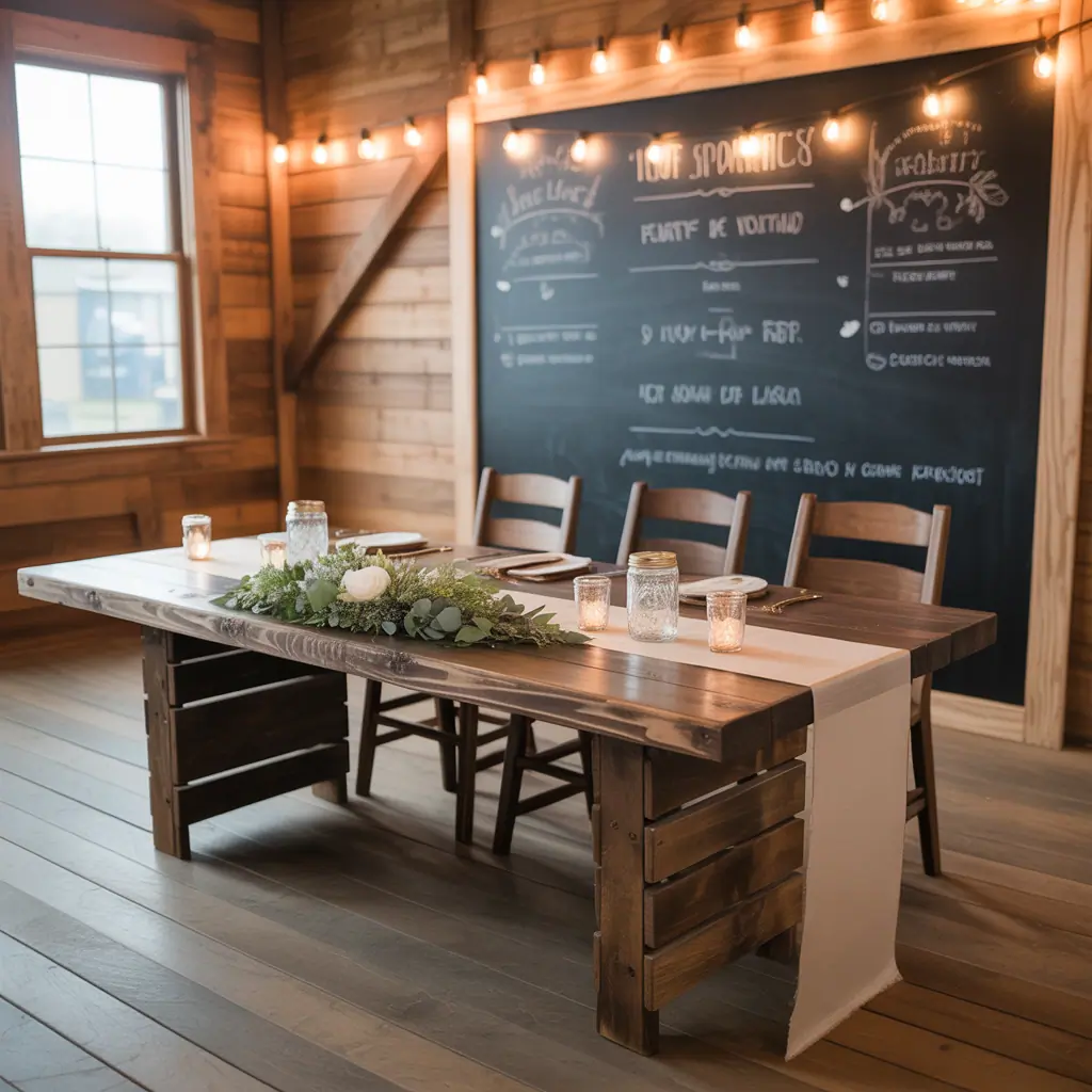 ideas for rustic wedding head table