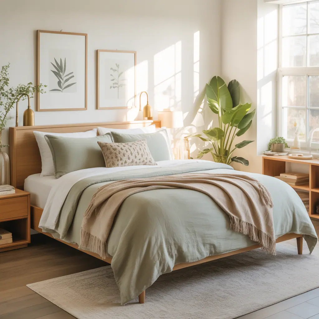 ideas for sage green bedding