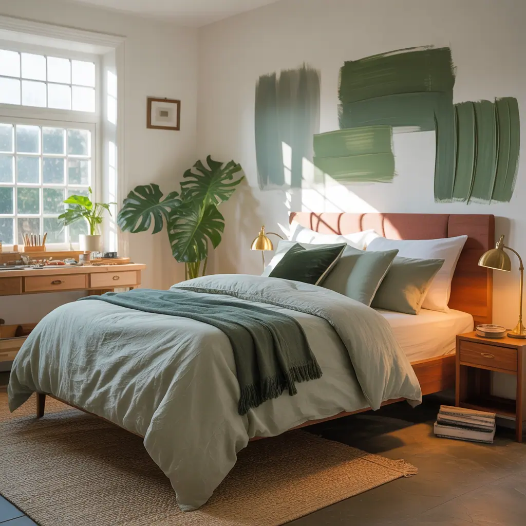 ideas for sage green bedding